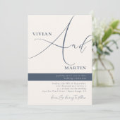 Invitation Calligraphie Gros Gras "Et" Mariage de la Marine (Debout devant)