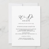 Invitation Calligraphie Idyllique Nous Refaisons Vow Renewal (Devant)