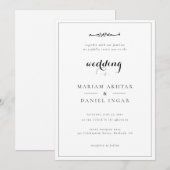 Invitation Calligraphie Islamique de Mariage Simple et Élégan (Devant / Derrière)
