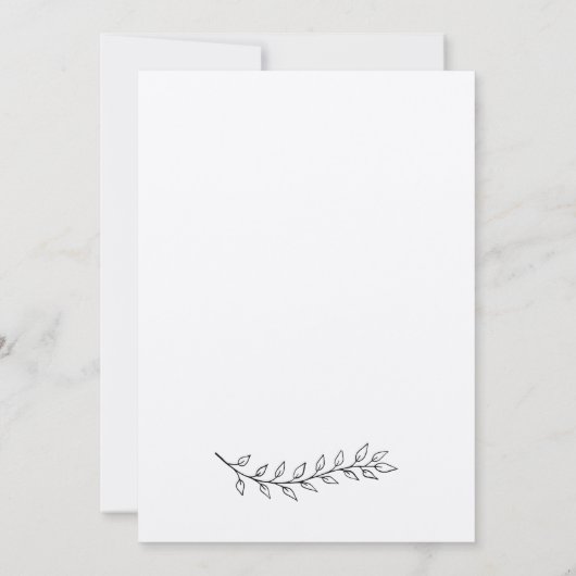 Invitation Calligraphie Kraft simple Réception rustique (Dos)