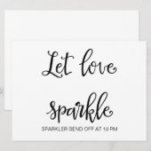 Invitation Calligraphie | "Laissez briller l'amour" enseigne  (Devant / Derrière)