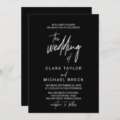 Invitation Calligraphie lunaire | Dark Le Mariage De (Devant / Derrière)