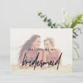 Invitation Calligraphie lunaire | Faded Photo Bridesmaid (Debout devant)