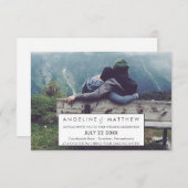 Invitation Calligraphie lunaire | Faded Photo Le Mariage De (Devant / Derrière)