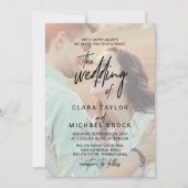 Invitation Calligraphie lunaire | Faded Photo Le Mariage De (Devant)
