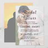 Invitation Calligraphie lunaire | Fête des mariées de photo d (Devant / Derrière)