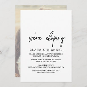 Invitation Calligraphie lunaire   Photo Backing Elopement