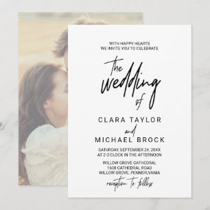 Invitation Calligraphie lunaire Photo Retour Le Mariage De
