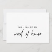 Invitation Calligraphie lunaire | Photo Retour Maid Of Honor (Devant)
