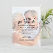 Invitation Calligraphie lunaire | Renouvellement du Vow photo (Debout devant)