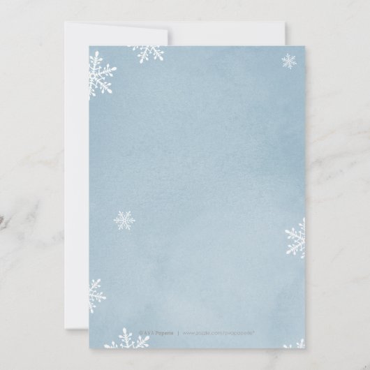 Invitation Calligraphie manuscrite bleue Noël (Dos)