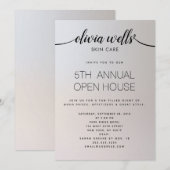 Invitation Calligraphie manuscrite simple argent brillant (Devant / Derrière)