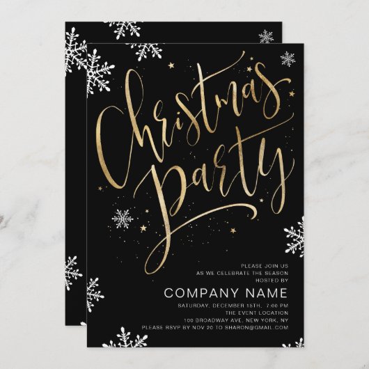 Invitation Calligraphie manuscrite simple Noël (Devant / Derrière)