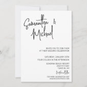 Invitation Calligraphie Mariage Minimaliste Simple  (Devant)