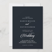 Invitation Calligraphie Mariage Noir Blanc Recto et Verso (Devant)