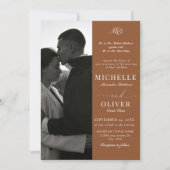 Invitation Calligraphie Mariage Photo Élégant  (Devant)