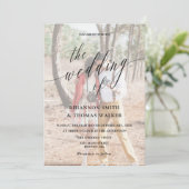 Invitation Calligraphie Mariage photo personnalisé (Debout devant)