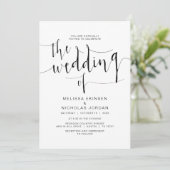 Invitation Calligraphie Mariage, script noir simple, (Debout devant)
