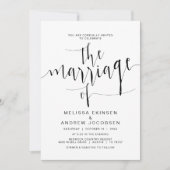 Invitation Calligraphie Mariage simple, Script noir, Mariage (Devant)