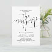 Invitation Calligraphie Mariage simple, Script noir, Mariage (Debout devant)