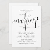 Invitation Calligraphie Mariage simple, Script noir, Mariage (Devant / Derrière)