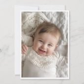 Invitation Calligraphie minimale Baptême de bébé doré Photo (Dos)