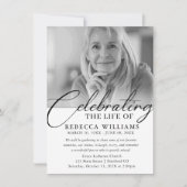 Invitation Calligraphie minimale Célébration de la vie Invita (Devant)