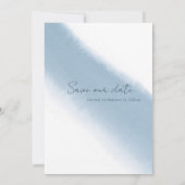 Invitation Calligraphie minimale Couleur d'eau bleue Enregist (Dos)