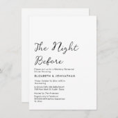 Invitation Calligraphie Minimale La Nuit Avant L'Invitation (Devant / Derrière)