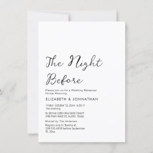 Invitation Calligraphie Minimale La Nuit Avant L'Invitation