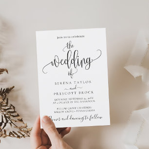 Invitation Calligraphie minimale Le mariage du Mariage