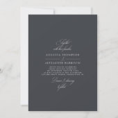 Invitation Calligraphie minimale Mariage classique gris foncé (Devant)