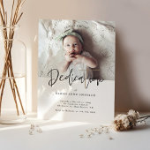 Invitation Calligraphie minimale moderne Dédication photo béb