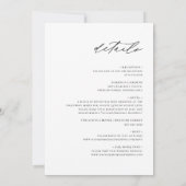 Invitation Calligraphie minimale simple en un seul Mariage (Dos)