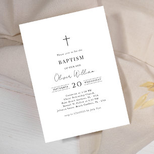 Invitation Calligraphie minimaliste Baptême neutre du genre