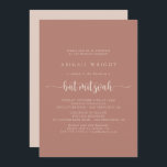 Invitation Calligraphie minimaliste Bat mitzvah en terre cuit<br><div class="desc">Cette calligraphie minimaliste invitation bat mitzvah en terre cuite est parfaite pour un bat mitzvah rustique. Le design sobre et élégant est caractérisé par une typographie classique et sophistiquée.</div>