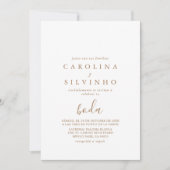 Invitation Calligraphie minimaliste Brown Boda Mariage (Devant)