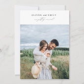 Invitation Calligraphie minimaliste élégante Photo Enregistre (Dos)