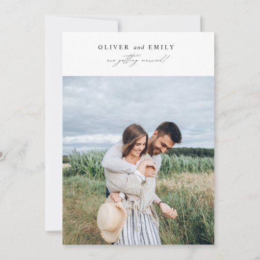 Invitation Calligraphie minimaliste élégante Photo Enregistre (Dos)