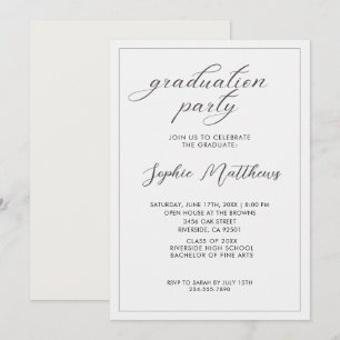 Invitation calligraphie minimaliste élégante promotion simple