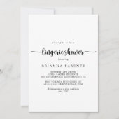 Invitation Calligraphie minimaliste Lingerie nuptiale Douche (Devant)