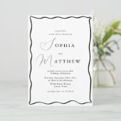 Invitation Calligraphie minimaliste main tiré Mariage de cadr (Debout devant)