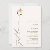 Invitation Calligraphie minimaliste Mariage floral (Devant)
