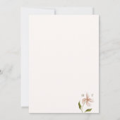 Invitation Calligraphie minimaliste Mariage floral (Dos)