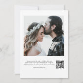 Invitation Calligraphie minimaliste Mariage photo QR Code (Dos)