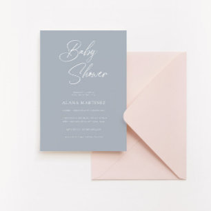 Invitation Calligraphie minimaliste moderne BABY SHOWER