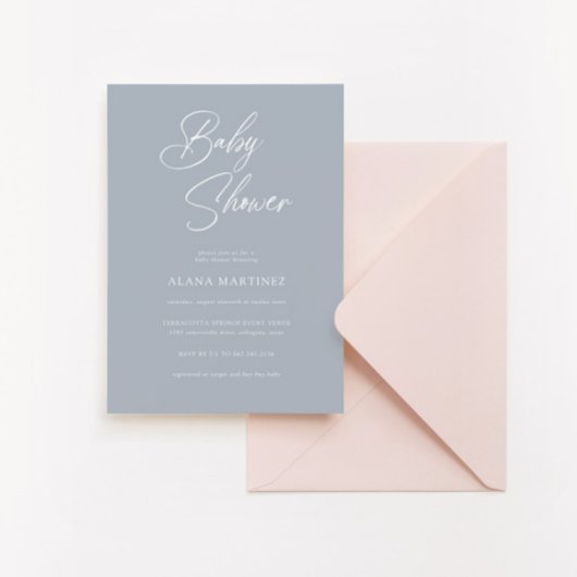 Invitation Calligraphie minimaliste moderne | BABY SHOWER