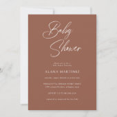 Invitation Calligraphie minimaliste moderne | BABY SHOWER (Devant)