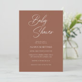 Invitation Calligraphie minimaliste moderne | BABY SHOWER (Debout devant)
