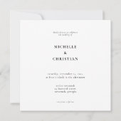 Invitation Calligraphie minimaliste moderne Mariage noir (Dos)